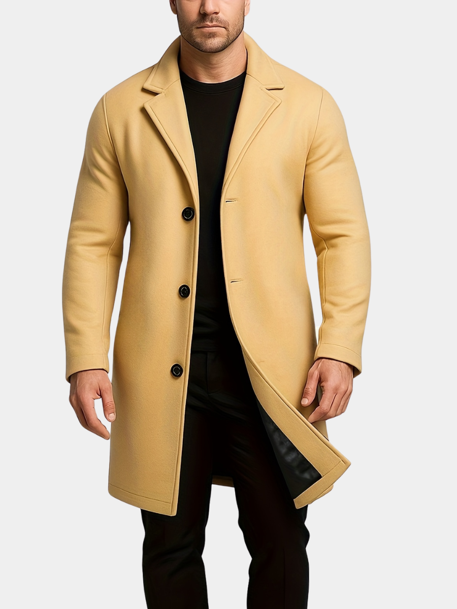 Manteau mi-long en tweed pour homme