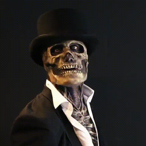 Masque de squelette réaliste avec cerveau pour Halloween adulte