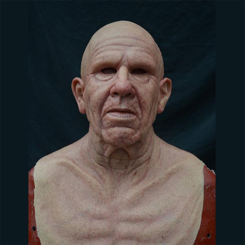 Masque de vieillard, masque intégral réaliste en latex pour adultes, masque d'horreur ridé pour fêtes et cosplay, 12 sty