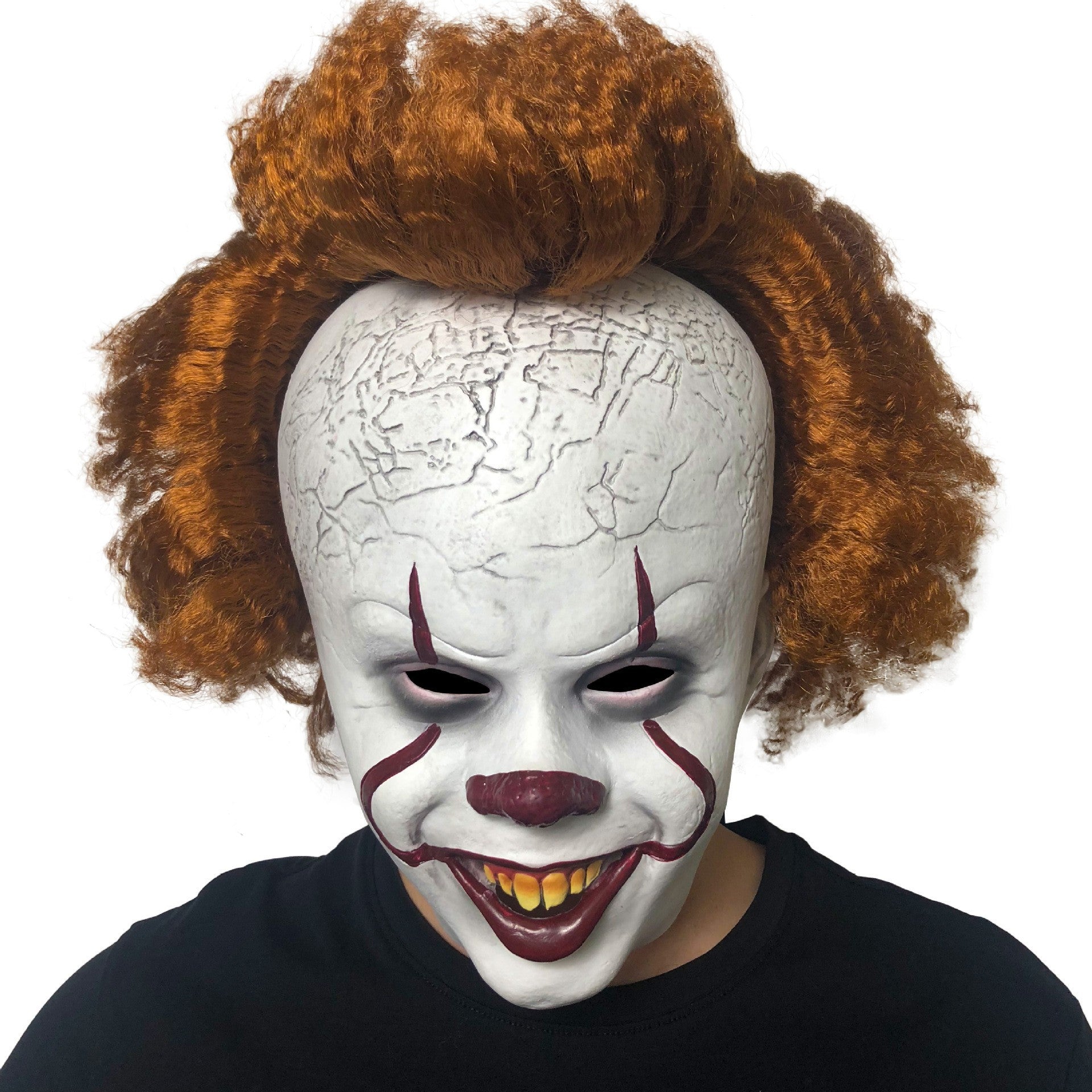 Masque d'Halloween effrayant, masque d'horreur démon souriant en latex pour adultes, masque terrifiant pour fêtes et cos