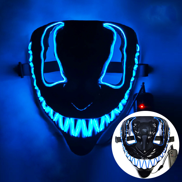 Masque d'Halloween effrayant, masque d'horreur démon souriant en latex pour adultes, masque terrifiant pour fêtes et cos