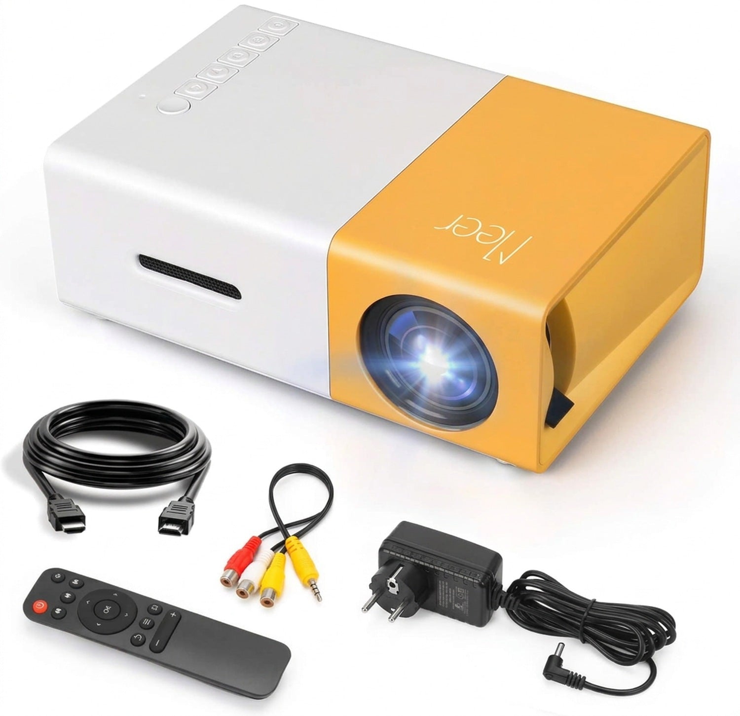 Mini projecteur LED, écran portable 152 cm, HDMI/USB, haut-parleur intégré