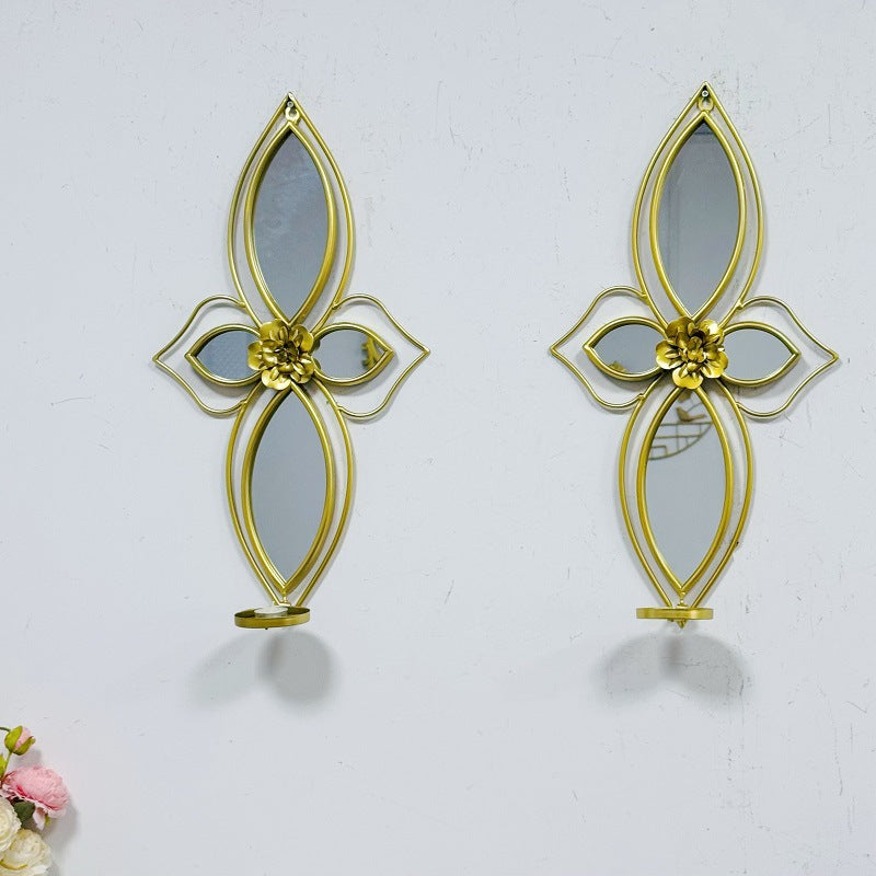 Miroir mural floral élégant avec design métallique décoratif
