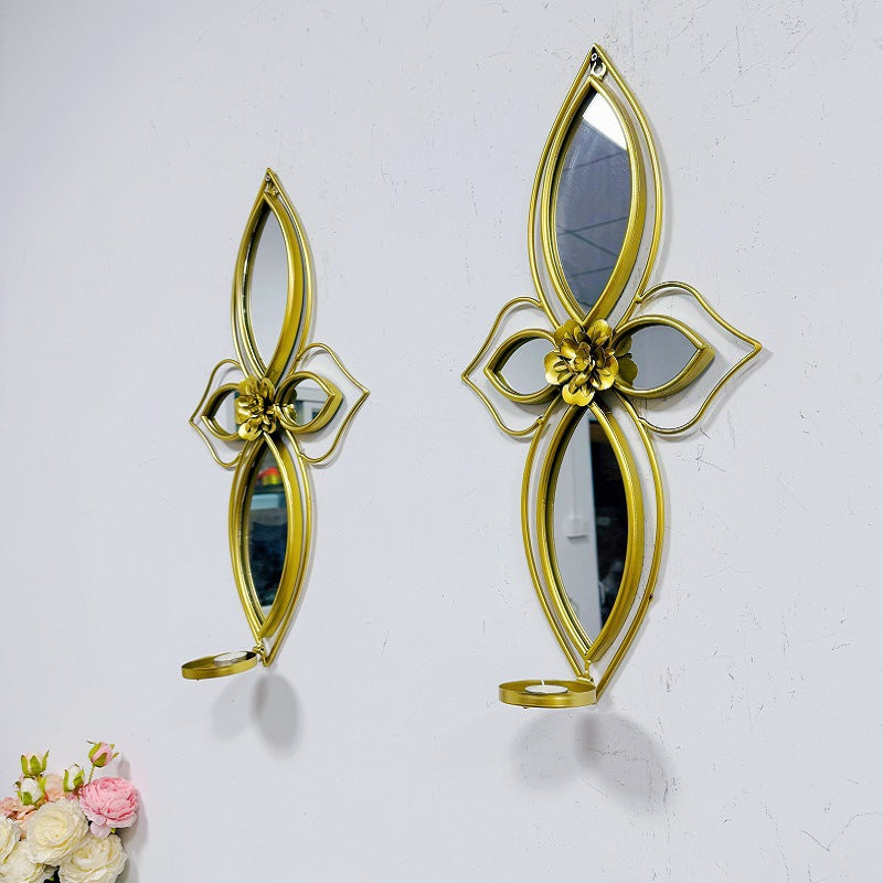 Miroir mural floral élégant avec design métallique décoratif