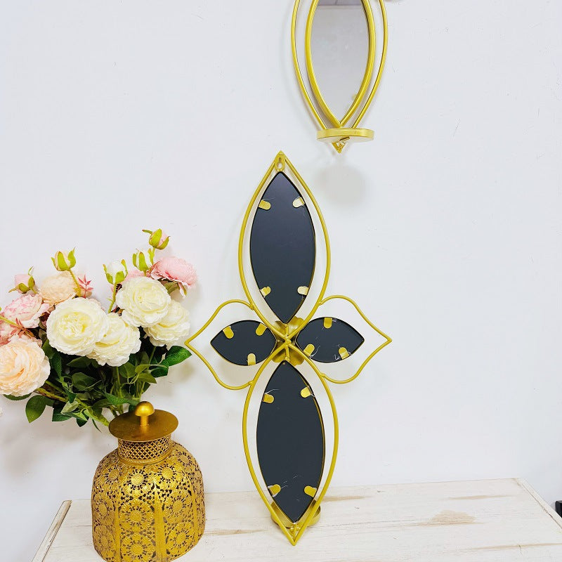 Miroir mural floral élégant avec design métallique décoratif