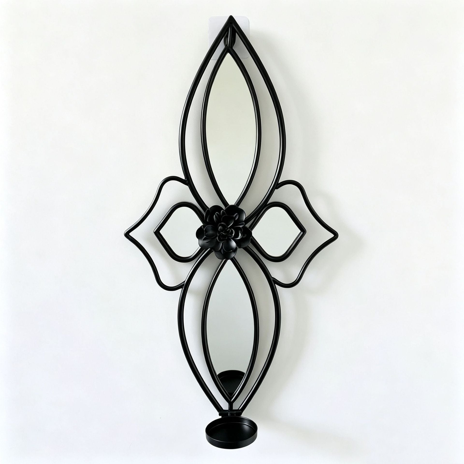 Miroir mural floral élégant avec design métallique décoratif