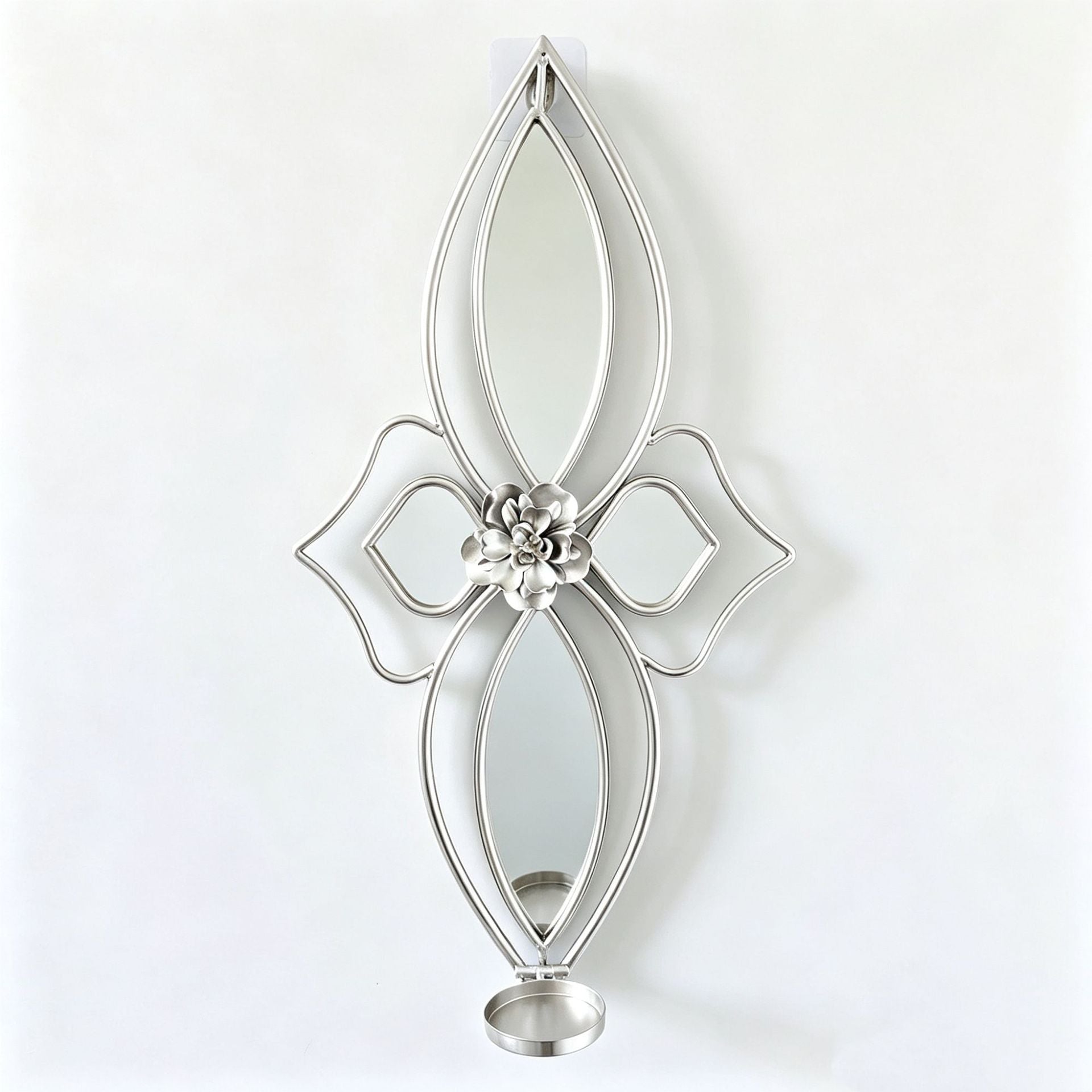 Miroir mural floral élégant avec design métallique décoratif