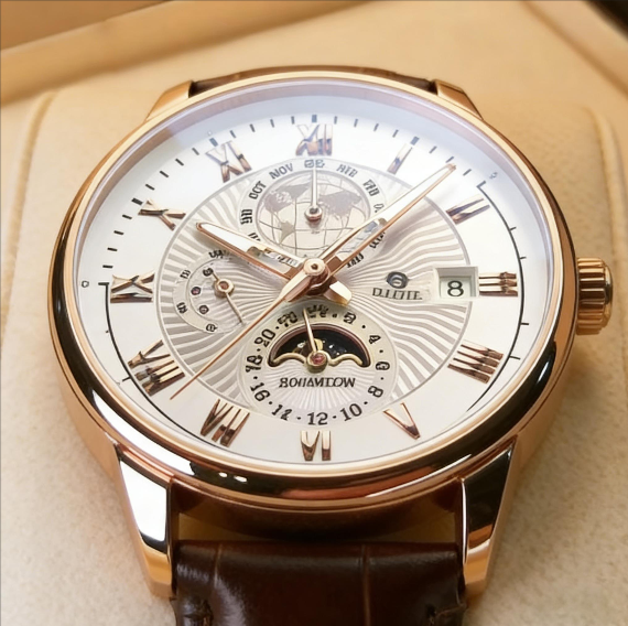 Montre automatique mécanique homme business - Acier inoxydable 316L, verre saphir