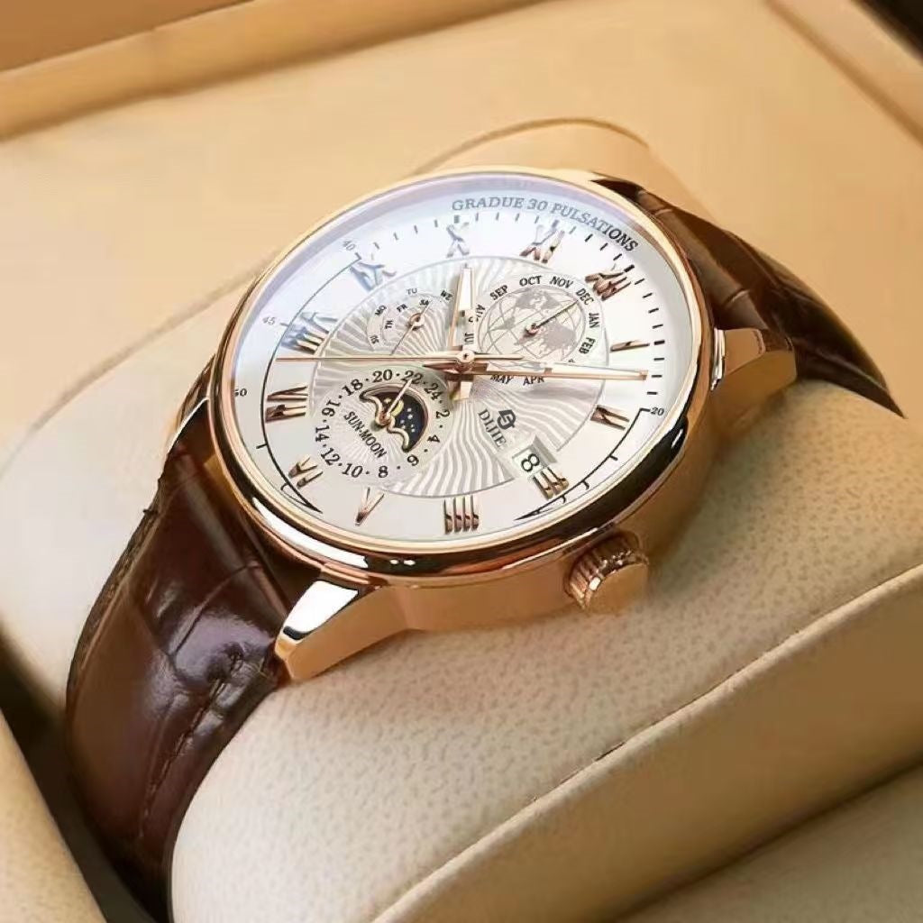 Montre automatique mécanique homme business - Acier inoxydable 316L, verre saphir