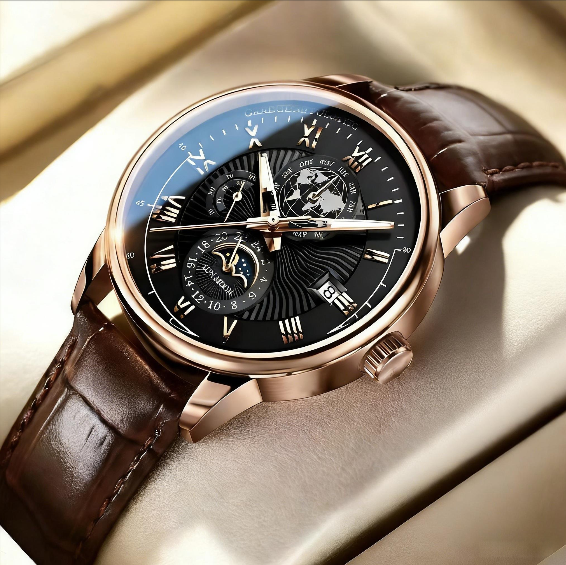 Montre automatique mécanique homme business - Acier inoxydable 316L, verre saphir