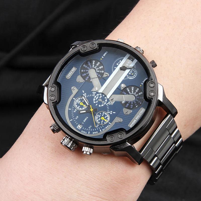 Montre chronographe à quartz en acier inoxydable