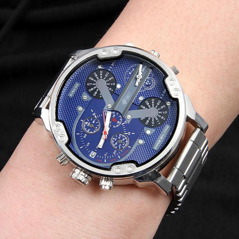 Montre chronographe à quartz en acier inoxydable