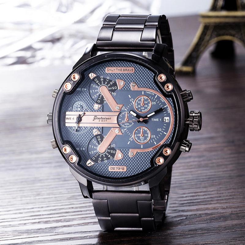 Montre chronographe à quartz en acier inoxydable