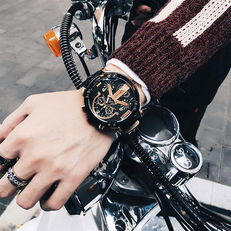 Montre chronographe à quartz en acier inoxydable