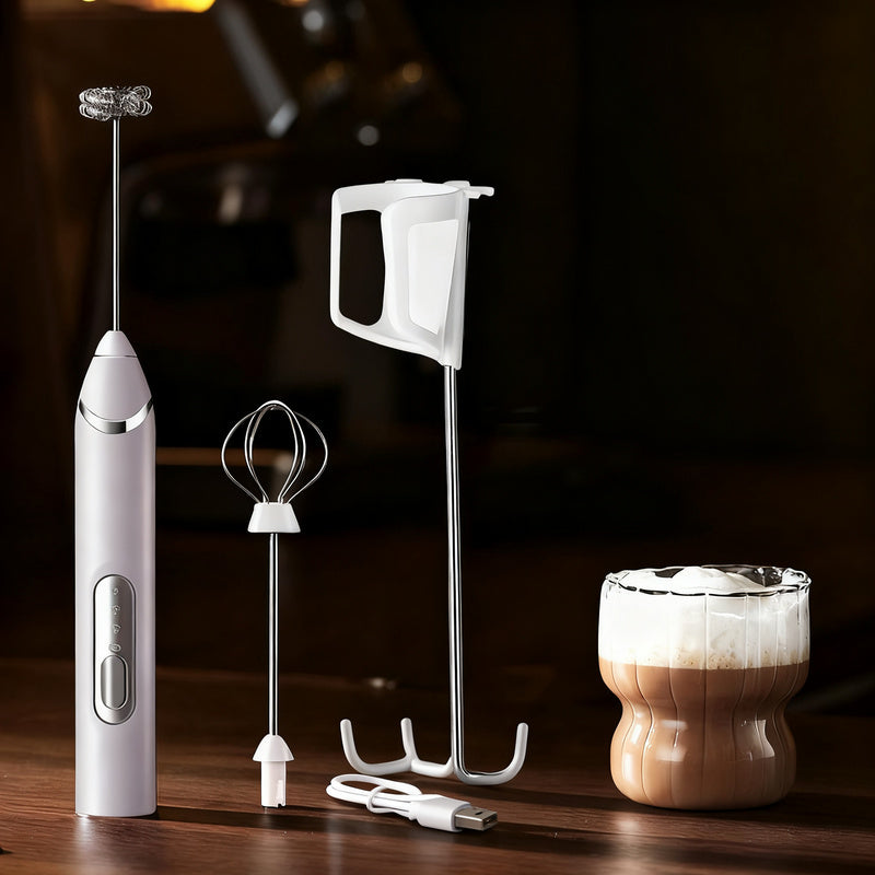 Mousseur à lait électrique, USB-C, multifonctions