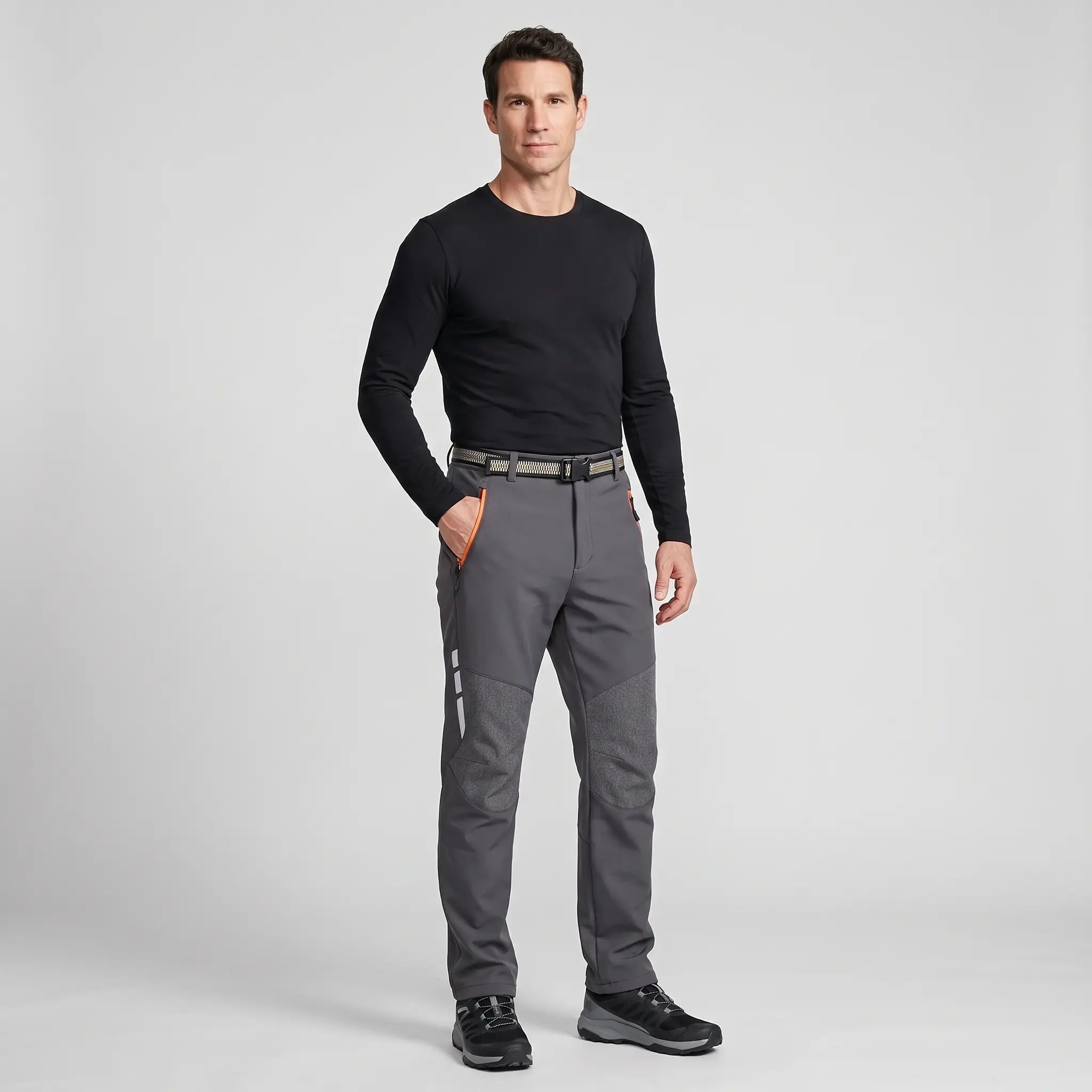Pantalon de randonnée pour homme avec doublure polaire et résistance à l'eau