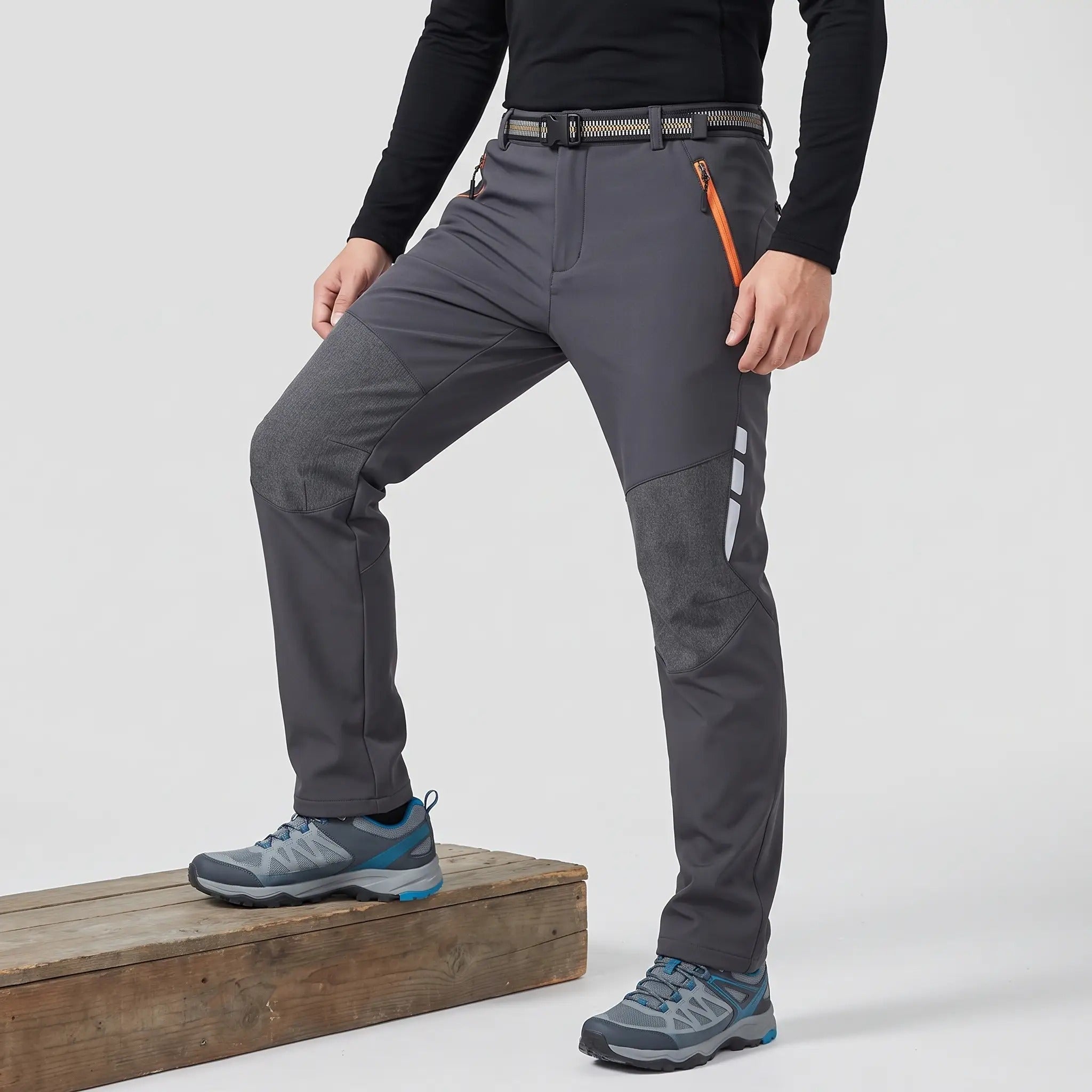 Pantalon de randonnée pour homme avec doublure polaire et résistance à l'eau