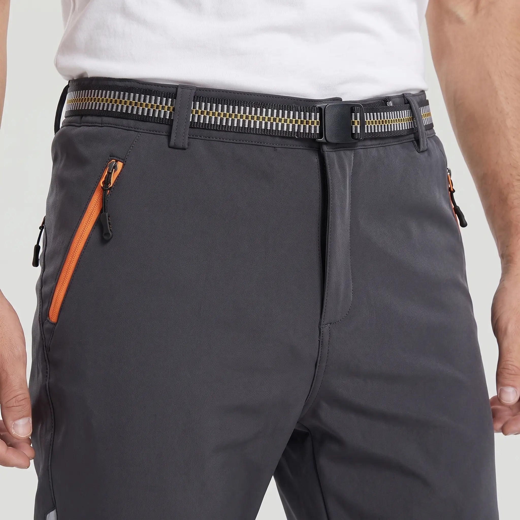 Pantalon de randonnée pour homme avec doublure polaire et résistance à l'eau