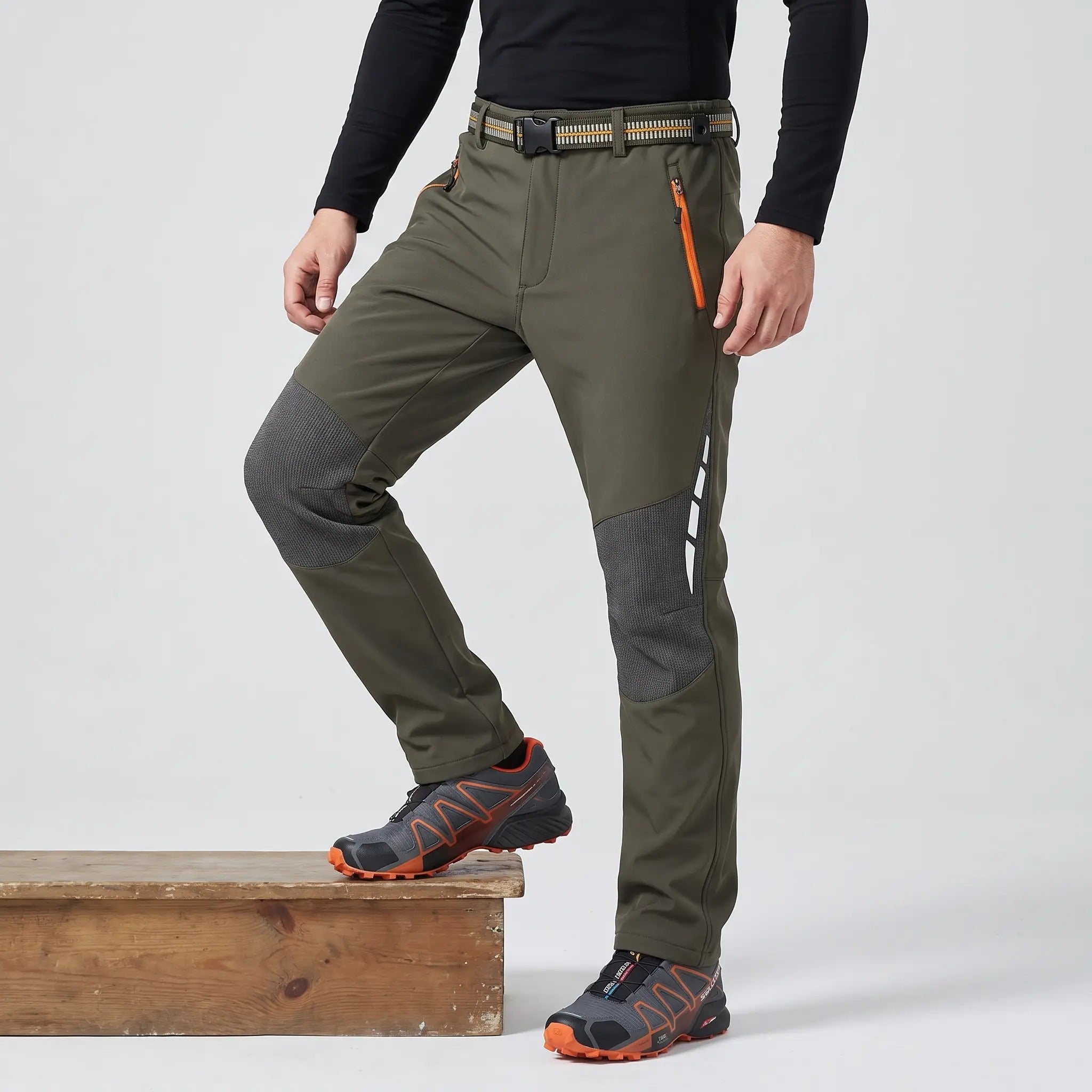 Pantalon de randonnée pour homme avec doublure polaire et résistance à l'eau
