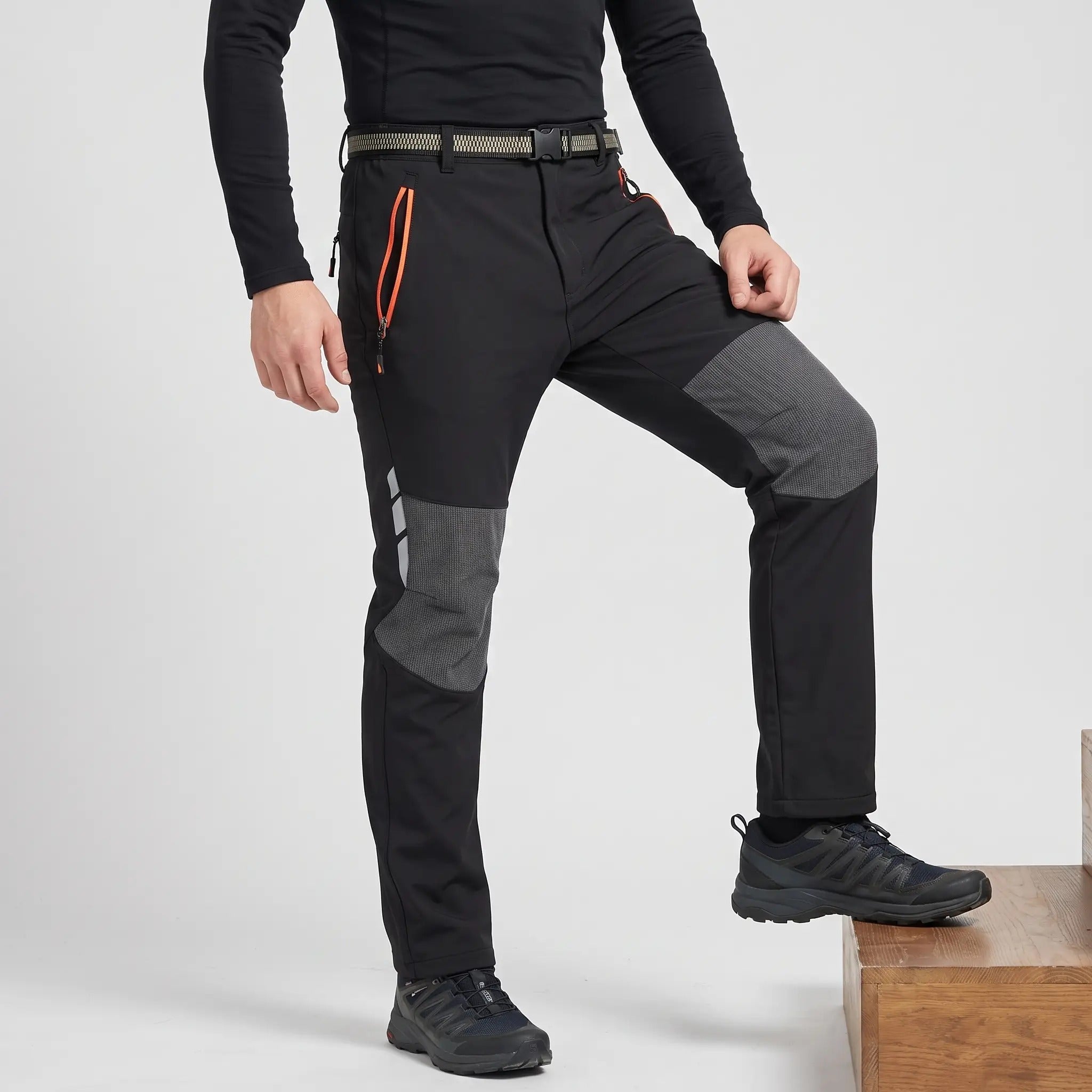 Pantalon de randonnée pour homme avec doublure polaire et résistance à l'eau
