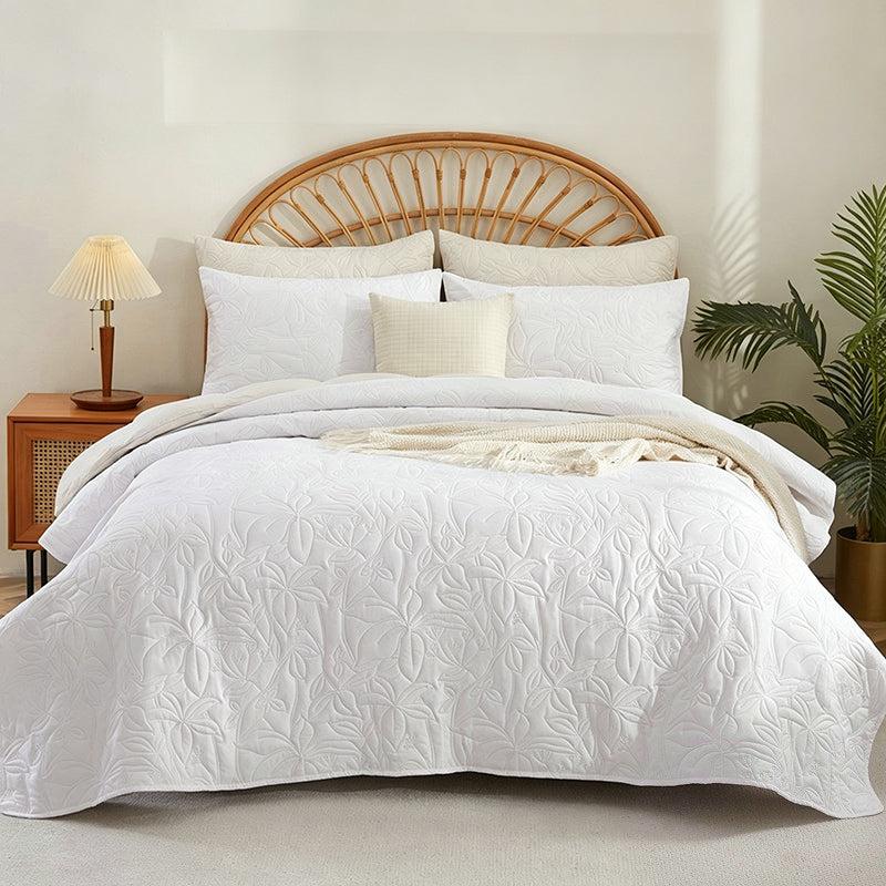 Parure de lit en coton 4 pièces - motif floral doux en 6 coloris
