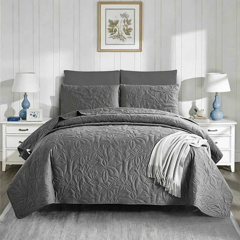 Parure de lit en coton 4 pièces - motif floral doux en 6 coloris