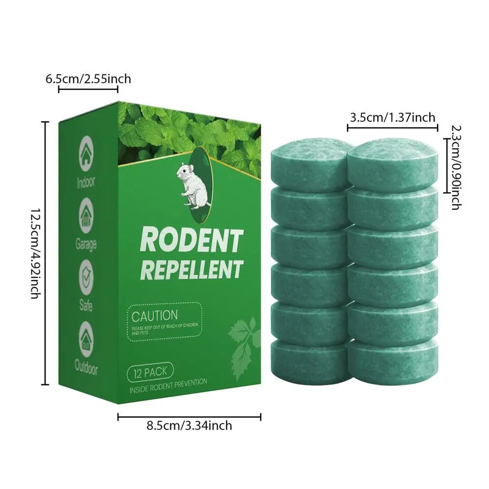 Pastilles répulsives anti-rongeurs à l'essence de menthe naturelle – Lot de 12