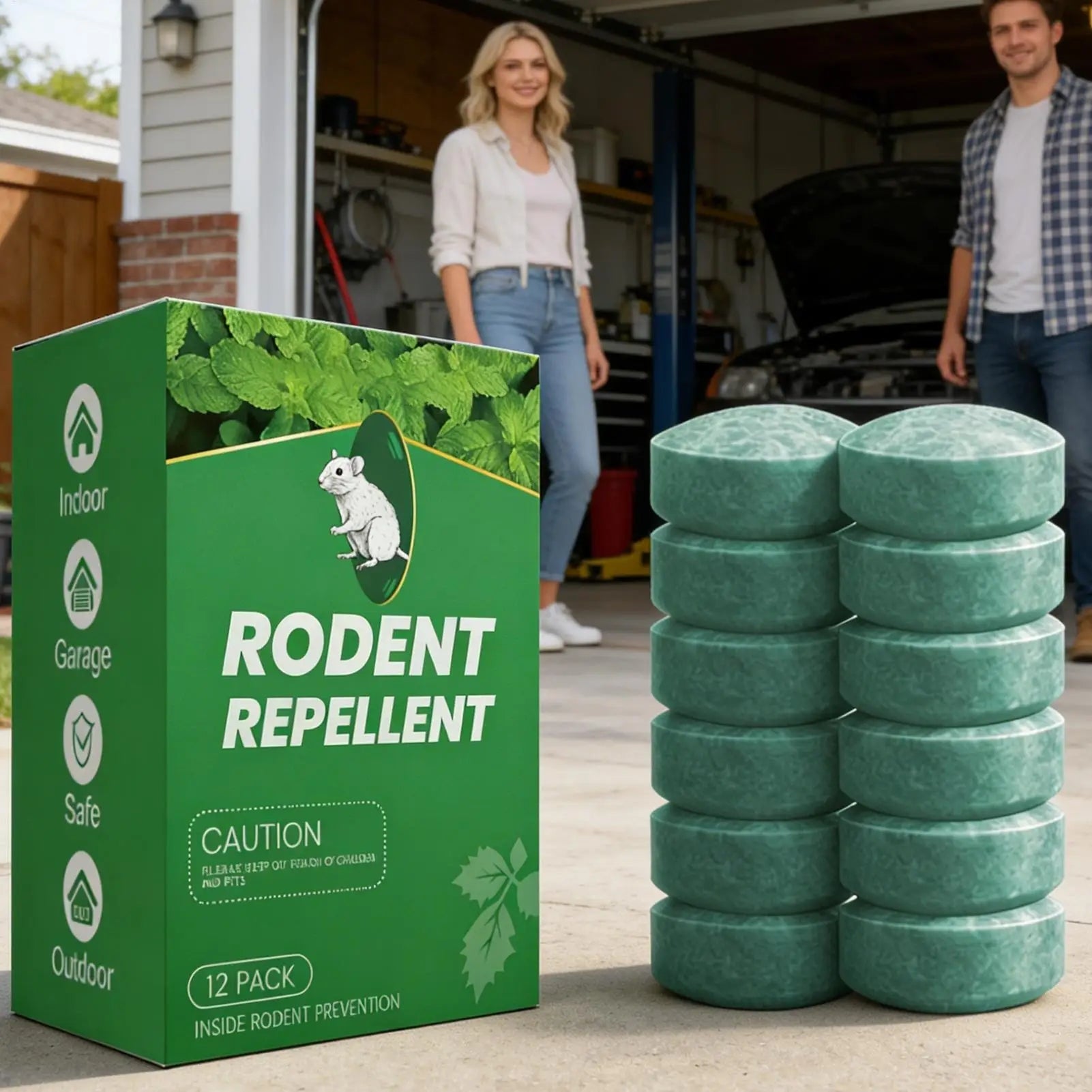 Pastilles répulsives anti-rongeurs à l'essence de menthe naturelle – Lot de 12