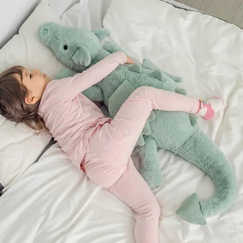 Peluche dragon ultra-douce avec détails brodés pour câlins