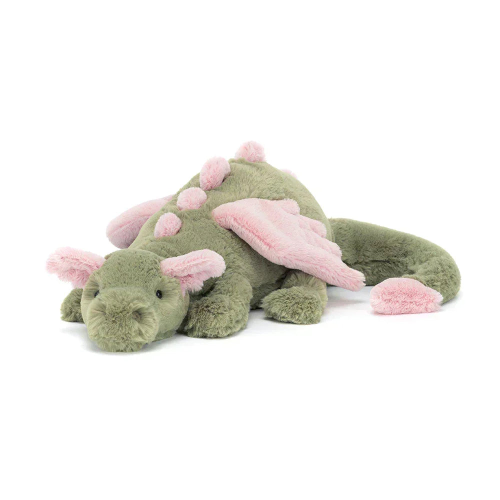 Peluche dragon ultra-douce avec détails brodés pour câlins