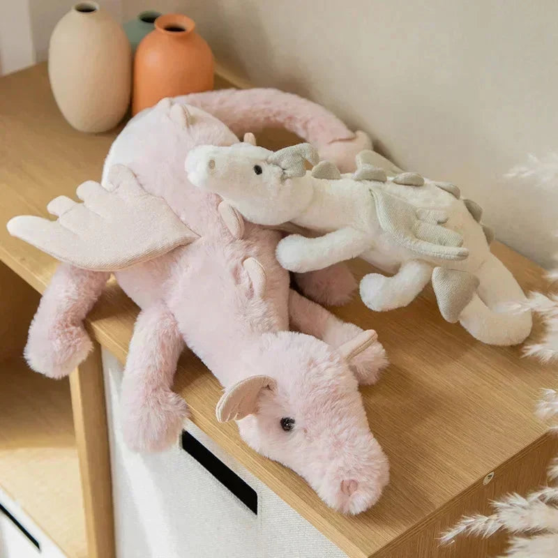 Peluche dragon ultra-douce avec détails brodés pour câlins