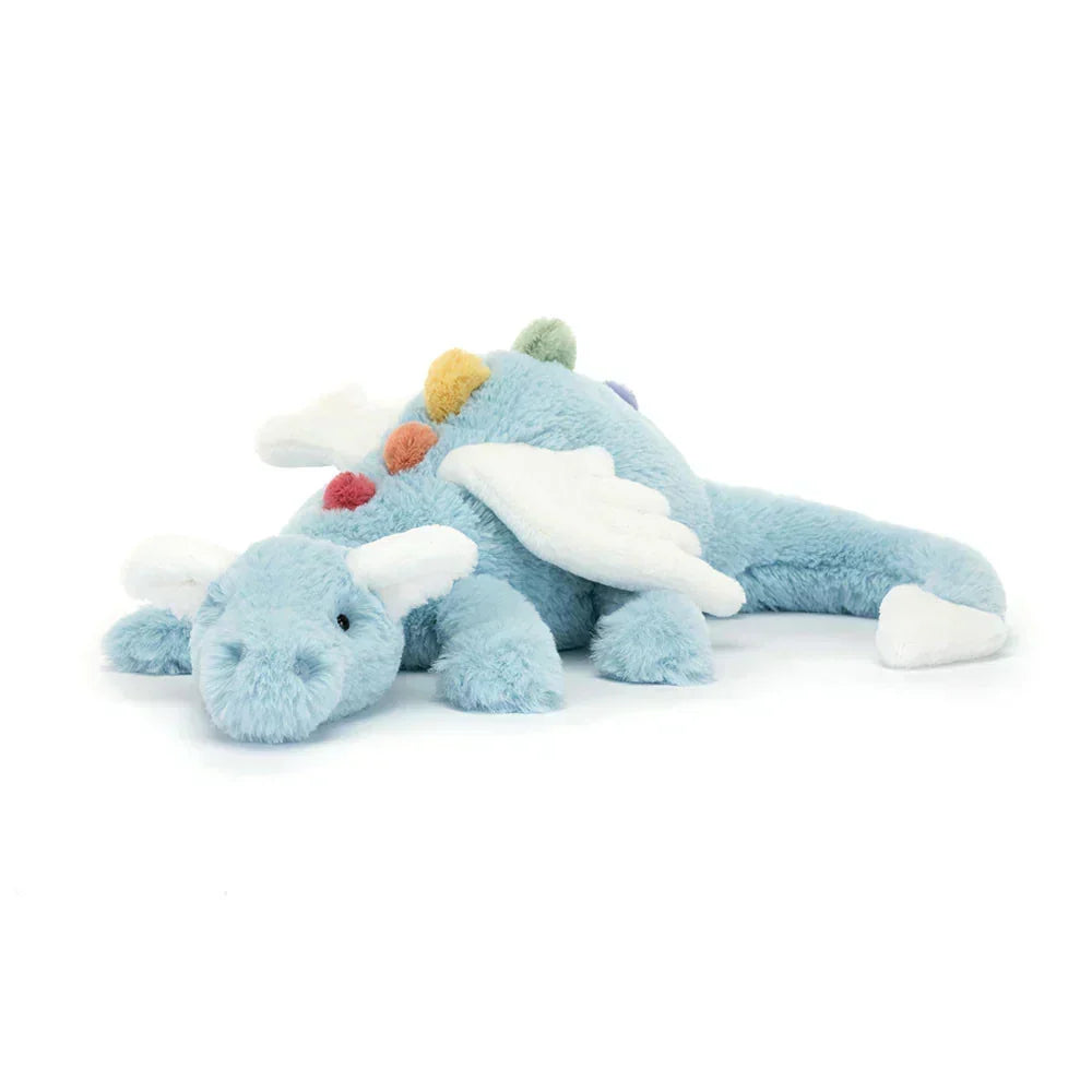 Peluche dragon ultra-douce avec détails brodés pour câlins