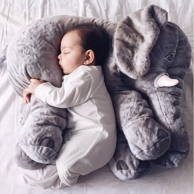 Peluche éléphant, grand coussin éléphant en peluche 40 ou 60 cm pour bébés et enfants, garnissage coton PP, 5 coloris
