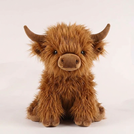 Peluche vache Highland | Animal en peluche doux au design réaliste | Compagnon câlin pour tous les âges