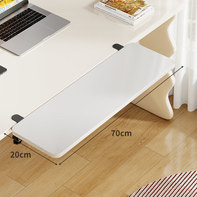 Plateforme coulissante sous bureau en bambou pour clavier et souris avec fixation par pince