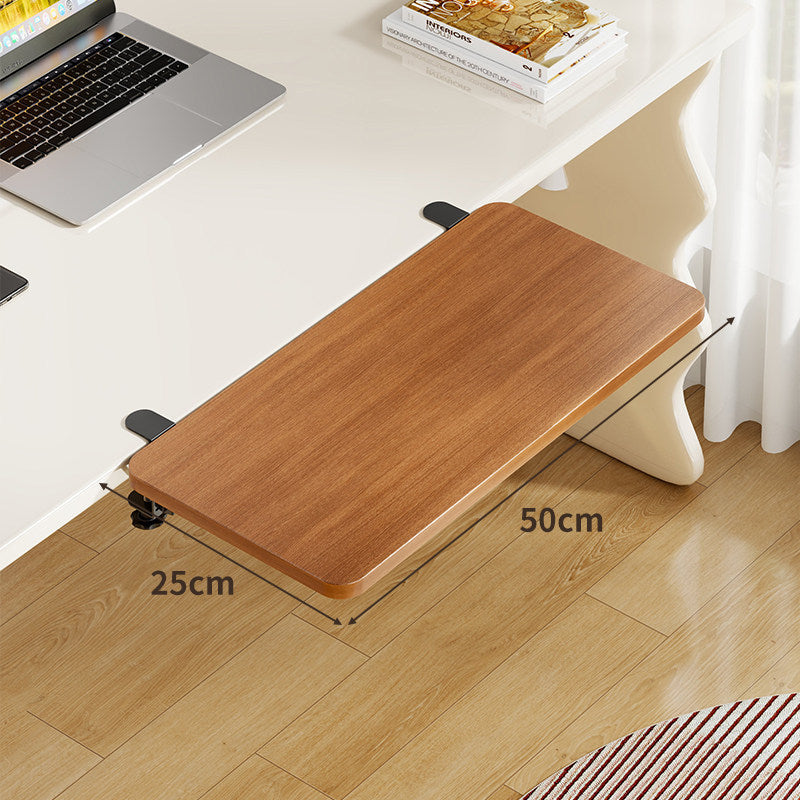Plateforme coulissante sous bureau en bambou pour clavier et souris avec fixation par pince