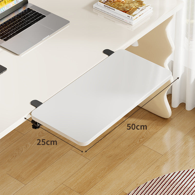Plateforme coulissante sous bureau en bambou pour clavier et souris avec fixation par pince