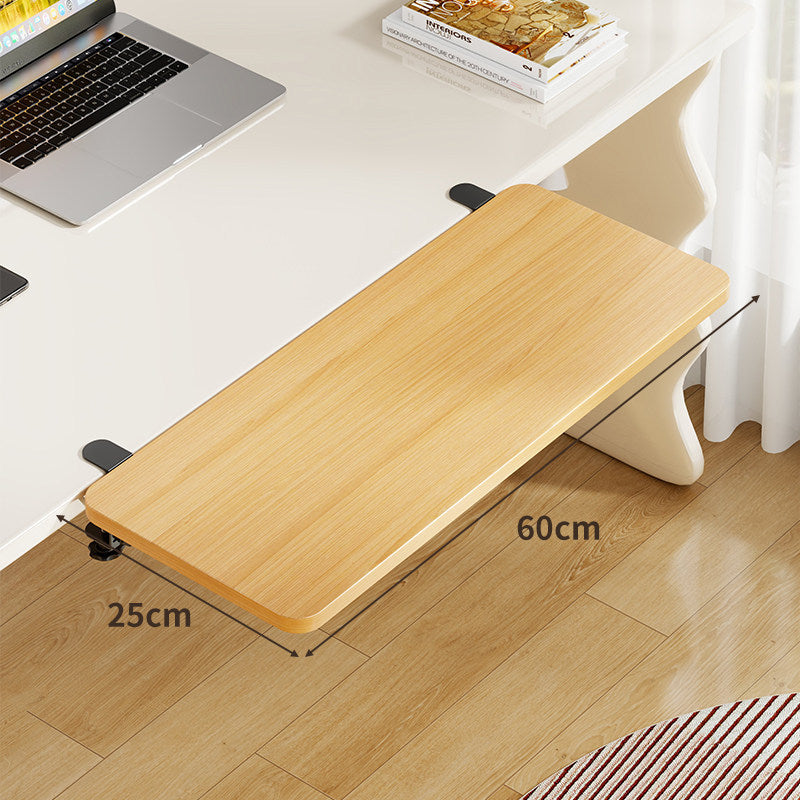 Plateforme coulissante sous bureau en bambou pour clavier et souris avec fixation par pince