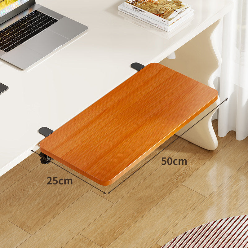 Plateforme coulissante sous bureau en bambou pour clavier et souris avec fixation par pince
