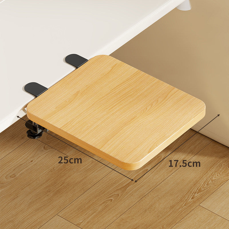 Plateforme coulissante sous bureau en bambou pour clavier et souris avec fixation par pince