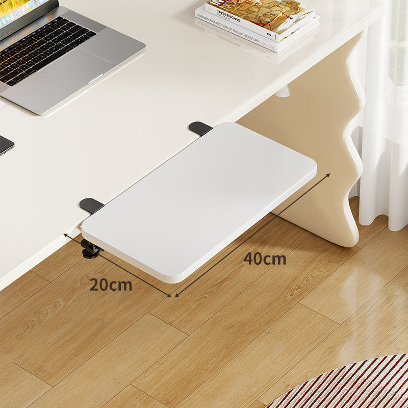 Plateforme coulissante sous bureau en bambou pour clavier et souris avec fixation par pince