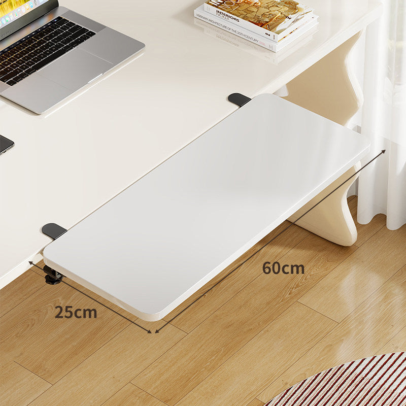 Plateforme coulissante sous bureau en bambou pour clavier et souris avec fixation par pince