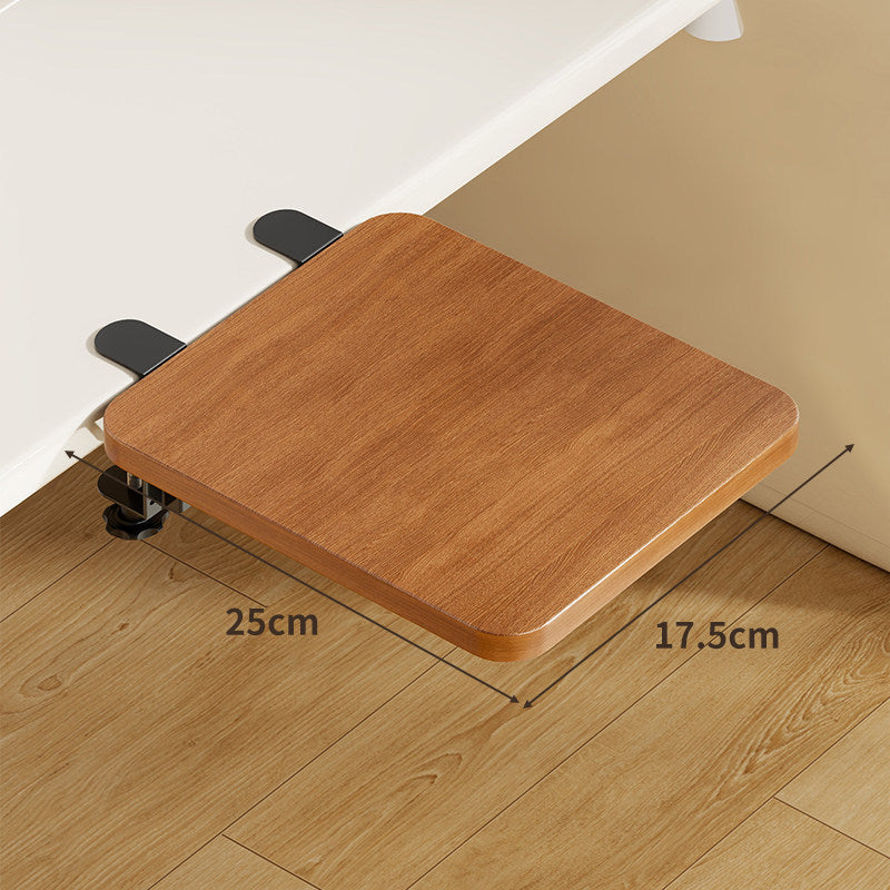Plateforme coulissante sous bureau en bambou pour clavier et souris avec fixation par pince
