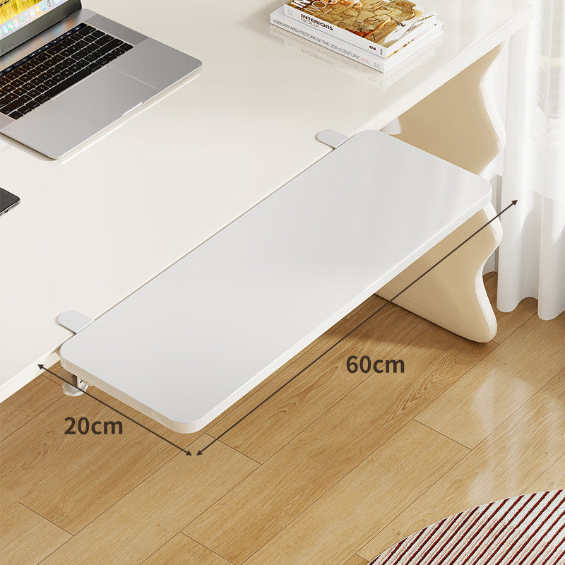 Plateforme coulissante sous bureau en bambou pour clavier et souris avec fixation par pince