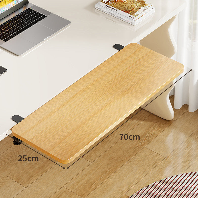 Plateforme coulissante sous bureau en bambou pour clavier et souris avec fixation par pince