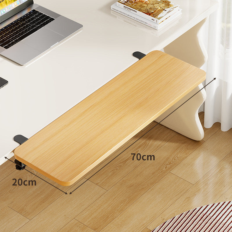 Plateforme coulissante sous bureau en bambou pour clavier et souris avec fixation par pince