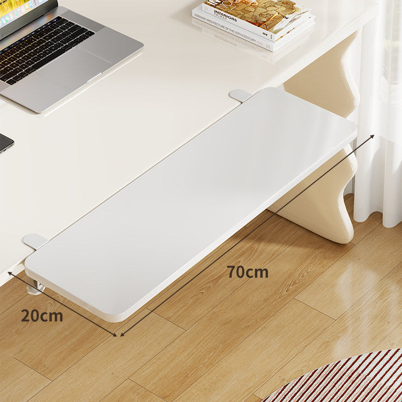 Plateforme coulissante sous bureau en bambou pour clavier et souris avec fixation par pince