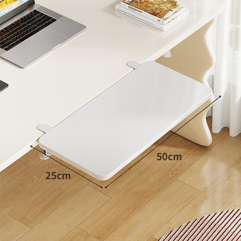Plateforme coulissante sous bureau en bambou pour clavier et souris avec fixation par pince