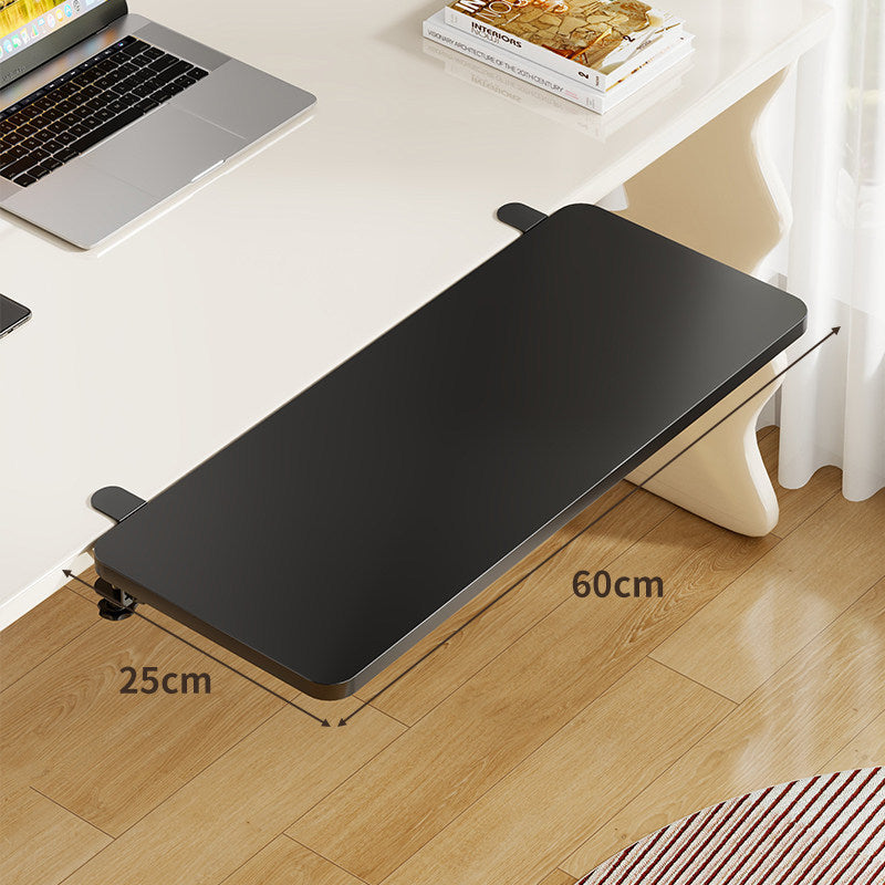 Plateforme coulissante sous bureau en bambou pour clavier et souris avec fixation par pince