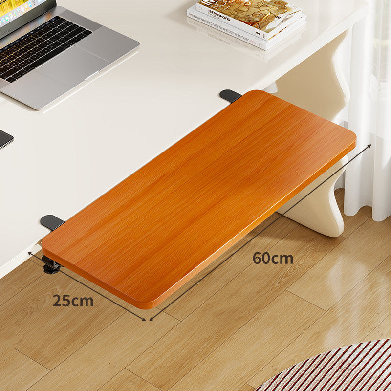 Plateforme coulissante sous bureau en bambou pour clavier et souris avec fixation par pince